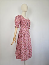 Load image into Gallery viewer, Vintage Austrian puff sleeves dress
