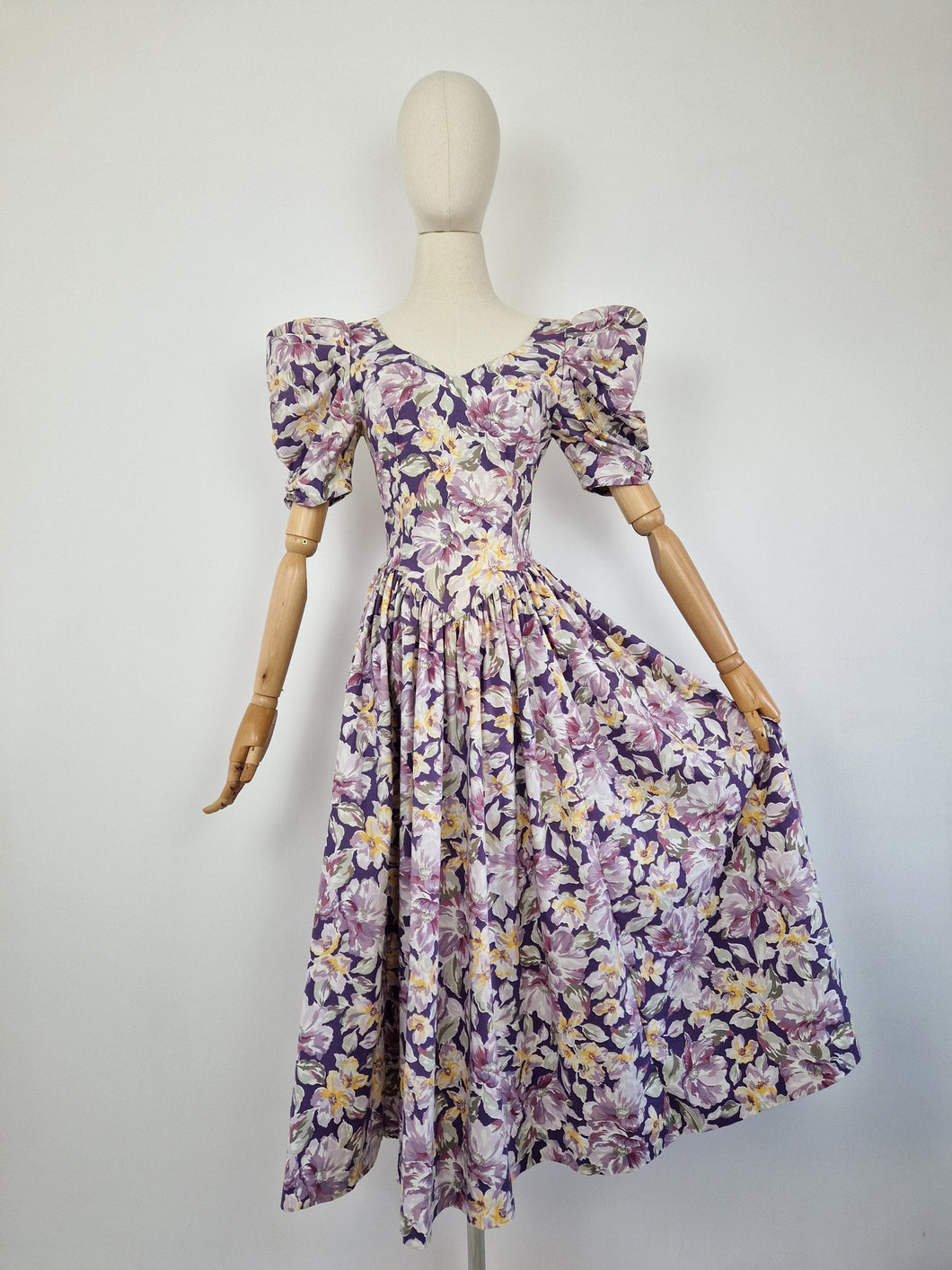 Vintage Laura Ashley purple ballgown dress