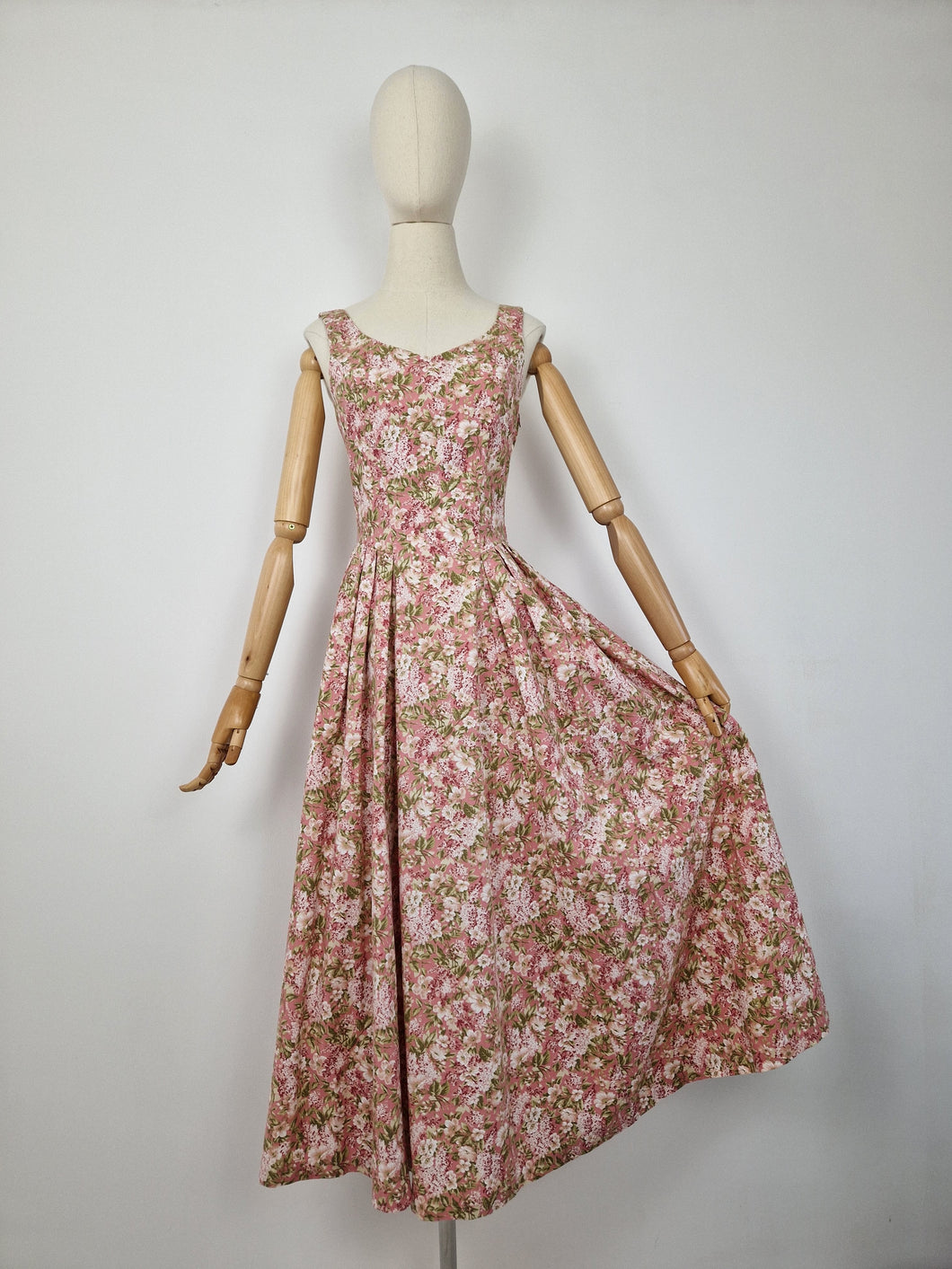 Vintage Laura Ashley pink sleeveless dress