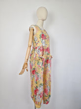 Load image into Gallery viewer, Vintage 80s Laura Ashley yellow romper
