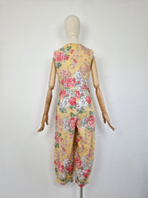 Load image into Gallery viewer, Vintage 80s Laura Ashley yellow romper
