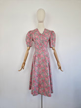 Load image into Gallery viewer, Vintage 80s Laura Ashley pink and green dress
