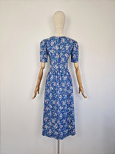 Load image into Gallery viewer, Vintage 80s Laura Ashley blue dress
