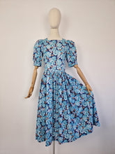 Load image into Gallery viewer, Vintage 80s Laura Ashley turquoise dress
