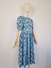 Load image into Gallery viewer, Vintage 80s Laura Ashley turquoise dress
