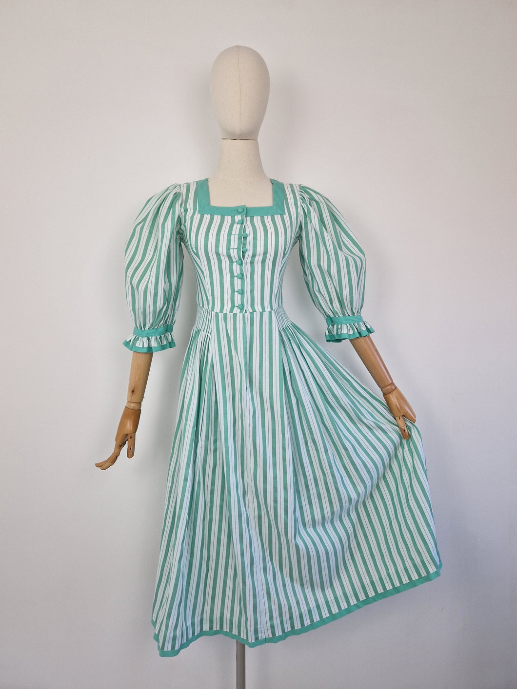 Vintage Austrian mint striped dress