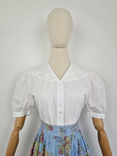 Load image into Gallery viewer, Vintage 90s Laura Ashley crochet collar blouse
