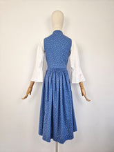 Load image into Gallery viewer, Vintage 70s cornflower blue dirndl dress
