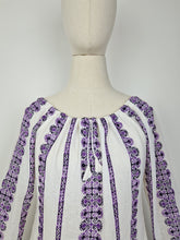 Load image into Gallery viewer, Vintage 70s bohemian embroidered gauze blouse
