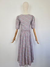Load image into Gallery viewer, Vintage 80s Laura Ashley green and pink dress
