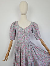 Load image into Gallery viewer, Vintage 80s Laura Ashley green and pink dress

