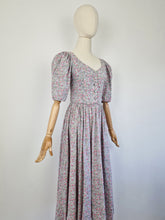 Load image into Gallery viewer, Vintage 80s Laura Ashley green and pink dress

