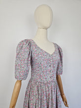 Load image into Gallery viewer, Vintage 80s Laura Ashley green and pink dress
