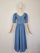 Load image into Gallery viewer, Vintage 80s Laura Ashley blue dress
