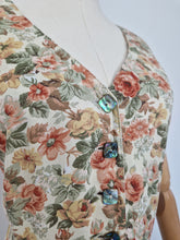 Load image into Gallery viewer, Vintage floral pinafore dress
