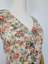 Load image into Gallery viewer, Vintage floral pinafore dress
