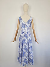 Load image into Gallery viewer, Vintage 80s/90s Laura Ashley blue and white dress
