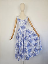 Load image into Gallery viewer, Vintage 80s/90s Laura Ashley blue and white dress
