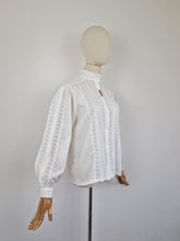 Load image into Gallery viewer, Vintage 80s Austrian crochet lace blouse
