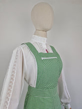 Load image into Gallery viewer, Vintage 70s gingham pinafore dress

