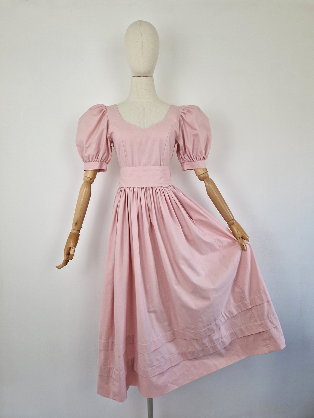Vintage 80s Laura Ashley pink ballgown dress