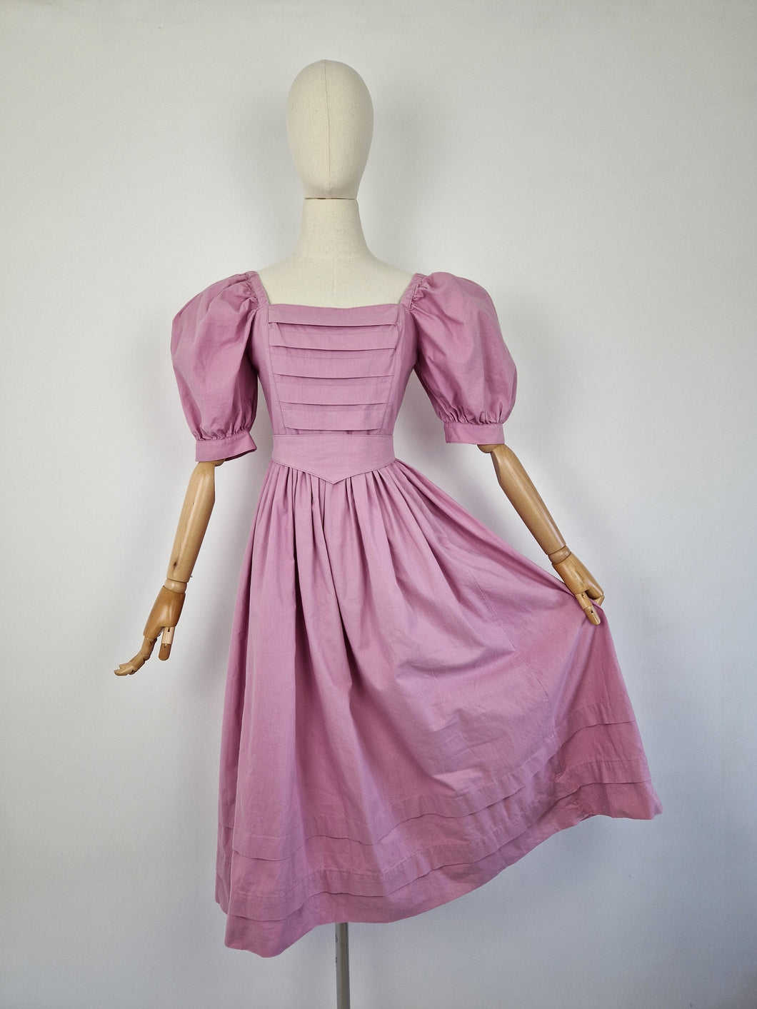 Vintage 80s Laura Ashley dusty pink ballgown dress