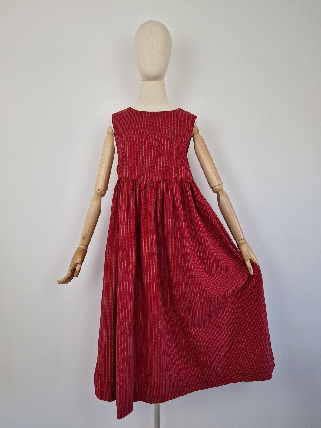Vintage 80s Laura Ashley red pinafore dress