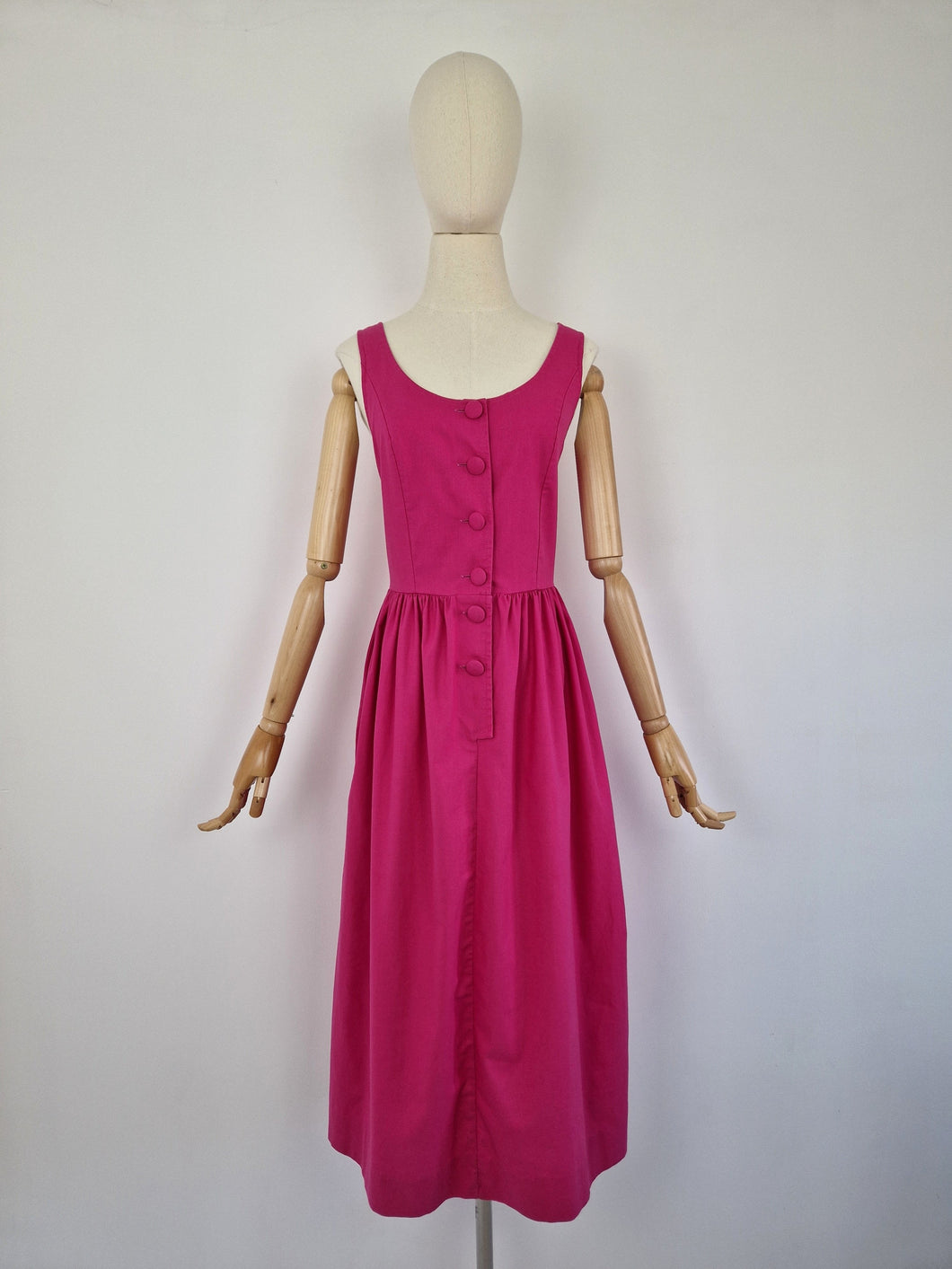 Vintage 80s Laura Ashley pink pinafore dress