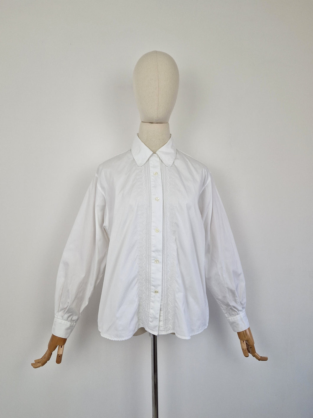 Vintage 80s Laura Ashley white blouse