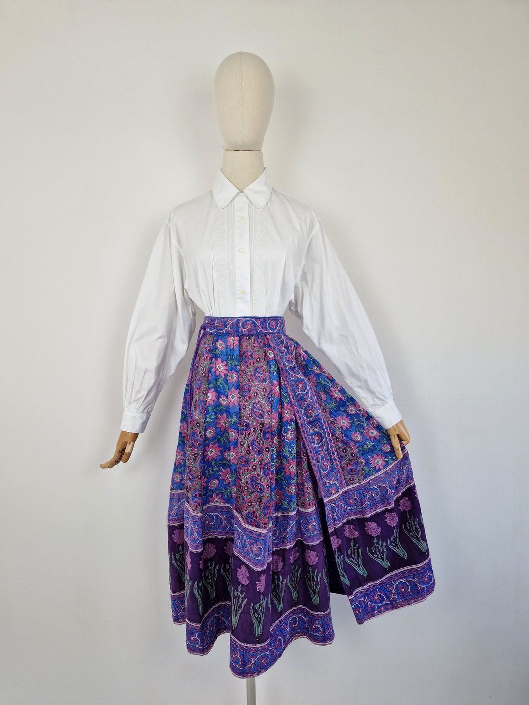 Vintage 70s Phool gauze cotton wrap skirt