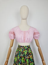 Load image into Gallery viewer, Vintage pink dirndl cropped top
