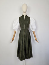 Load image into Gallery viewer, Vintage 80s moss green dirndl dress
