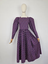 Load image into Gallery viewer, Vintage 80s Laura Ashley aubergine dress
