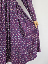 Load image into Gallery viewer, Vintage 80s Laura Ashley aubergine dress
