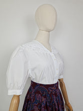 Load image into Gallery viewer, Vintage 90s Laura Ashley crochet collar blouse
