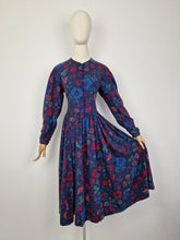 Load image into Gallery viewer, Vintage 80s Laura Ashley midnight dress
