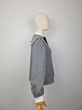 Load image into Gallery viewer, Vintage 80s gingham taffeta blouse
