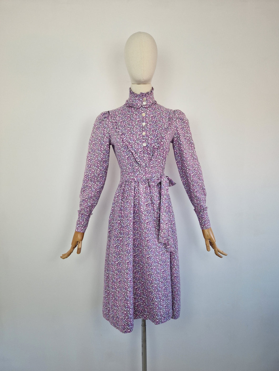 Vintage 70s Laura Ashley pastel prairie dress