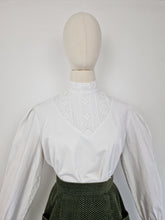 Load image into Gallery viewer, Vintage 70s Victorian crochet blouse
