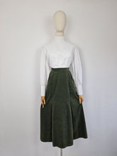 Load image into Gallery viewer, Vintage 70s Laura Ashley green corduroy skirt
