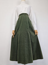 Load image into Gallery viewer, Vintage 70s Laura Ashley green corduroy skirt
