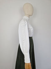 Load image into Gallery viewer, Vintage 70s Victorian crochet blouse
