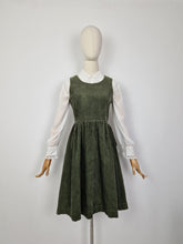 Load image into Gallery viewer, Vintage 70s Laura Ashley green corduroy dress
