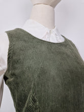 Load image into Gallery viewer, Vintage 70s Laura Ashley green corduroy dress
