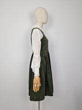 Load image into Gallery viewer, Vintage 70s Laura Ashley green corduroy dress
