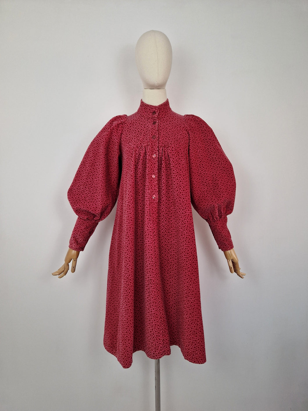 Vintage 70s Laura Ashley red corduroy dress
