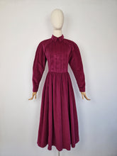 Load image into Gallery viewer, Vintage 80s Laura Ashley magenta corduroy dress
