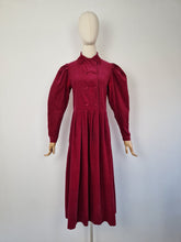 Load image into Gallery viewer, Vintage 80s Laura Ashley dark fuchsia corduroy dress
