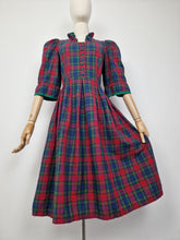 Load image into Gallery viewer, Vintage Austrian tartan dress
