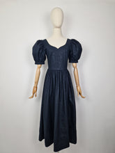 Load image into Gallery viewer, Vintage 80s Laura Ashley black ballgown dress
